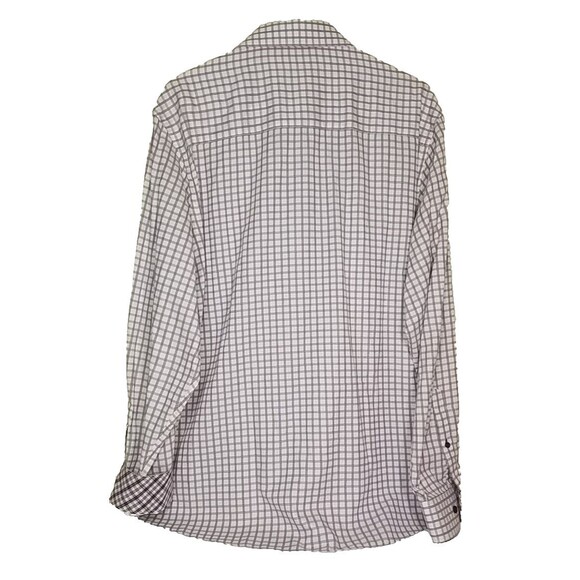 Jhane Barnes Mens XL White Purple Check Slim Fit Button Up Long Sleeve       T38 - Picture 2 of 8